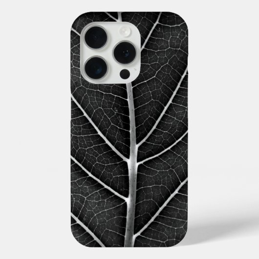 黒と白の輝く葉のクローズアップ Case-Mate iPhoneケース (裏面)