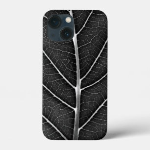 黒と白の輝く葉のクローズアップ iPhone 13 MINIケース