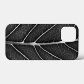 黒と白の輝く葉のクローズアップ Case-Mate iPhoneケース (裏面 (横))