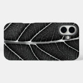 黒と白の輝く葉のクローズアップ Case-Mate iPhoneケース (裏面 (横))