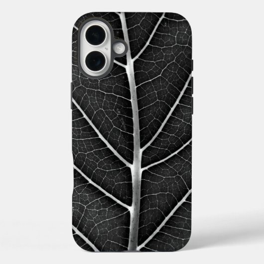 黒と白の輝く葉のクローズアップ Case-Mate iPhoneケース (裏面)
