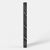 黒と白の輝く葉のクローズアップ iPhoneケース (右側面)