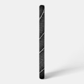 黒と白の輝く葉のクローズアップ SAMSUNG GALAXYケース (左側面)