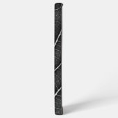 黒と白の輝く葉のクローズアップ SAMSUNG GALAXYケース (左側面)