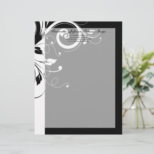 黒と白の逆スワールのレターヘッド レターヘッド (スタンド正面)