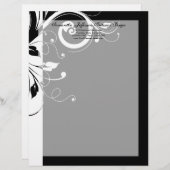 黒と白の逆スワールのレターヘッド レターヘッド (正面/裏面)