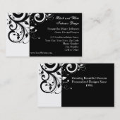 黒と白の逆スワールの名刺 名刺 (正面/裏面)