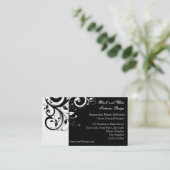 黒と白の逆スワールの名刺 名刺 (スタンド正面)