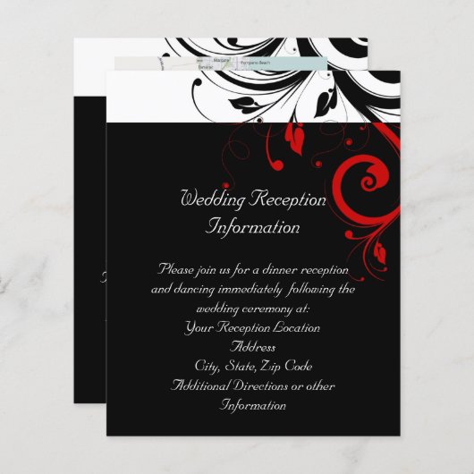 黒と白の逆スワール披露宴フライヤー (正面/裏面)