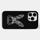 黒と白の部族のウサギ iPhoneケース (裏面横)