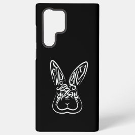 黒と白の部族のウサギ SAMSUNG GALAXY S22 ULTRAケース
