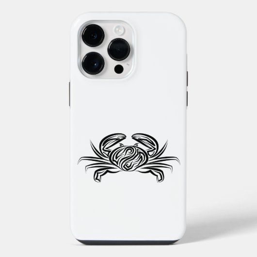 黒と白の部族のカニ iPhoneケース (裏面)