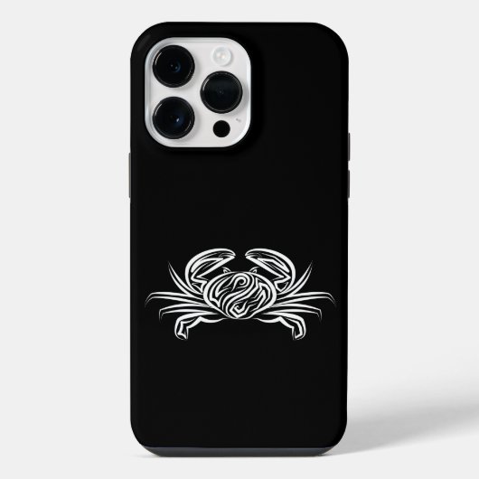 黒と白の部族のカニ iPhoneケース (裏面)