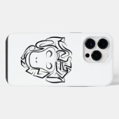 黒と白の部族のサル iPhoneケース (裏面横)