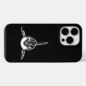 黒と白の部族のシャチ iPhoneケース (裏面横)