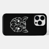 黒と白の部族のネズミ iPhoneケース (裏面横)