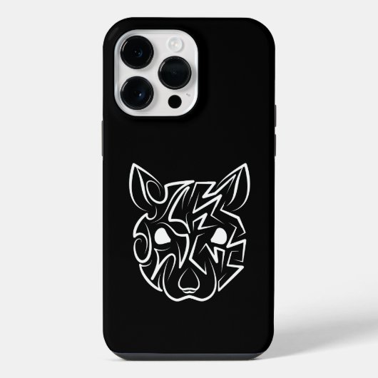 黒と白の部族のネズミ iPhoneケース (裏面)