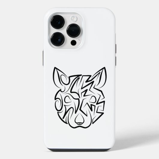 黒と白の部族のネズミ iPhoneケース (裏面)