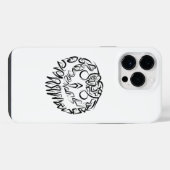 黒と白の部族のフクロウ iPhoneケース (裏面横)