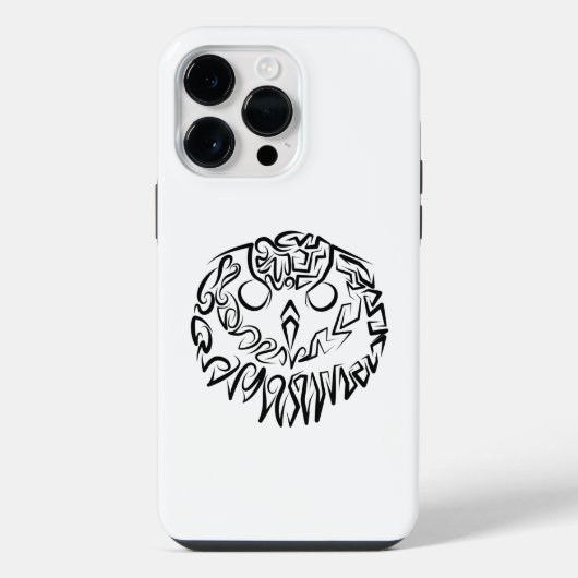 黒と白の部族のフクロウ iPhoneケース (裏面)