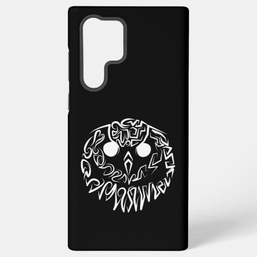 黒と白の部族のフクロウ SAMSUNG GALAXYケース (裏面)