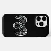 黒と白の部族のヤギ/羊 iPhoneケース (裏面横)