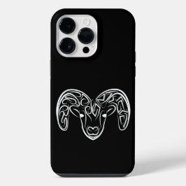 黒と白の部族のヤギ/羊 iPhone 14 PRO MAXケース