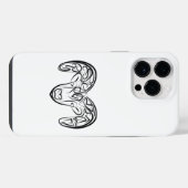黒と白の部族のヤギ/羊 iPhoneケース (裏面横)