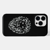 黒と白の部族のライオン iPhoneケース (裏面横)