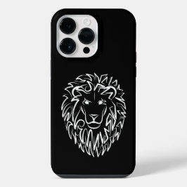 黒と白の部族のライオン iPhone 14 PRO MAXケース