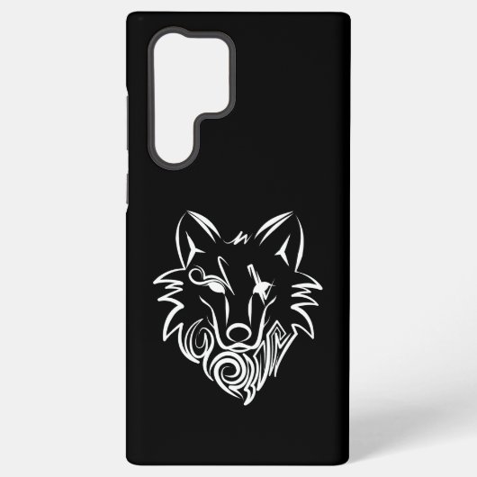 黒と白の部族の狼 SAMSUNG GALAXYケース (裏面)