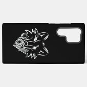 黒と白の部族の狼 SAMSUNG GALAXYケース (裏面横)