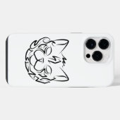 黒と白の部族の猫 iPhoneケース (裏面横)