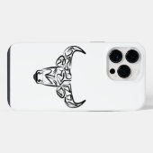 黒と白の部族の雄牛 / オックス iPhoneケース (裏面横)