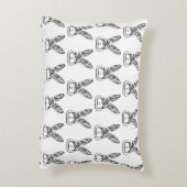 黒と白の部族ウサギ アクセントクッション (裏面(縦))