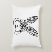 黒と白の部族ウサギ アクセントクッション (正面(垂直))