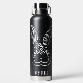 黒と白の部族ウサギ ウォーターボトル