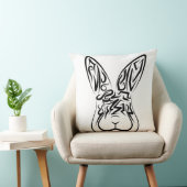 黒と白の部族ウサギ クッション (椅子)