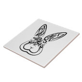 黒と白の部族ウサギ タイル (側面)