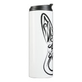 黒と白の部族ウサギ タンブラー (回転左)