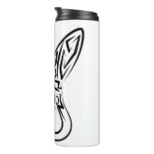 黒と白の部族ウサギ タンブラー (回転右)