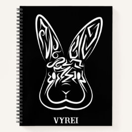 黒と白の部族ウサギ ノートブック