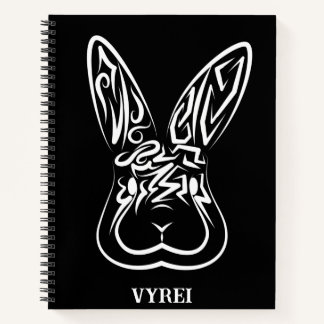 黒と白の部族ウサギ ノートブック
