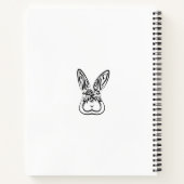 黒と白の部族ウサギ ノートブック (裏面)