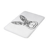 黒と白の部族ウサギ バスマット (アングル)