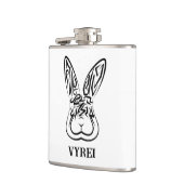 黒と白の部族ウサギ フラスク (左)