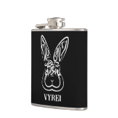 黒と白の部族ウサギ フラスク (左)