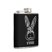 黒と白の部族ウサギ フラスク (右)