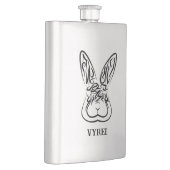 黒と白の部族ウサギ フラスク (右)