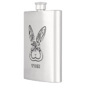 黒と白の部族ウサギ フラスク (左)